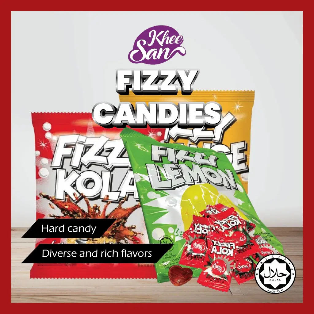 FIZZY COLA / FIZZY ORANGE/ FIZZY LEMON /CREAMY CORN 120G