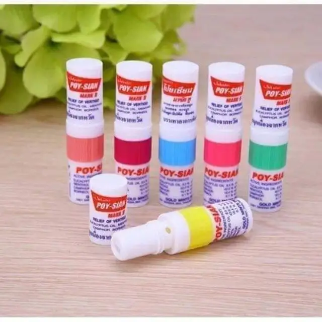 Thailand Poy-Sian Herbal Nasal Inhaler 八仙薄荷香筒 (per pcs) randomly give color