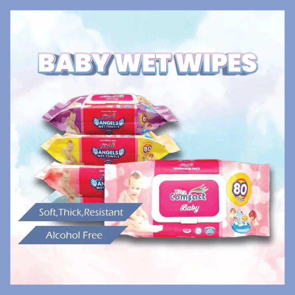 Baby Wipes/Baby Wet Tissue Non Alcohol Wet Tissue/Tisu Basah Baby (80pcs)