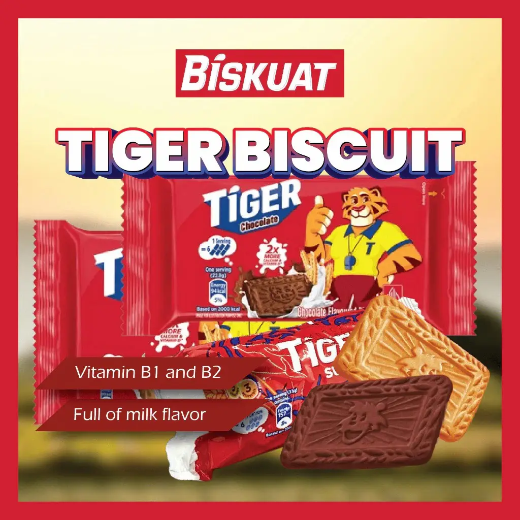 Tiger Biscuit Energy Cracker Small Pack Original 53.2g / Chocolate 53.2g / Milk 75g