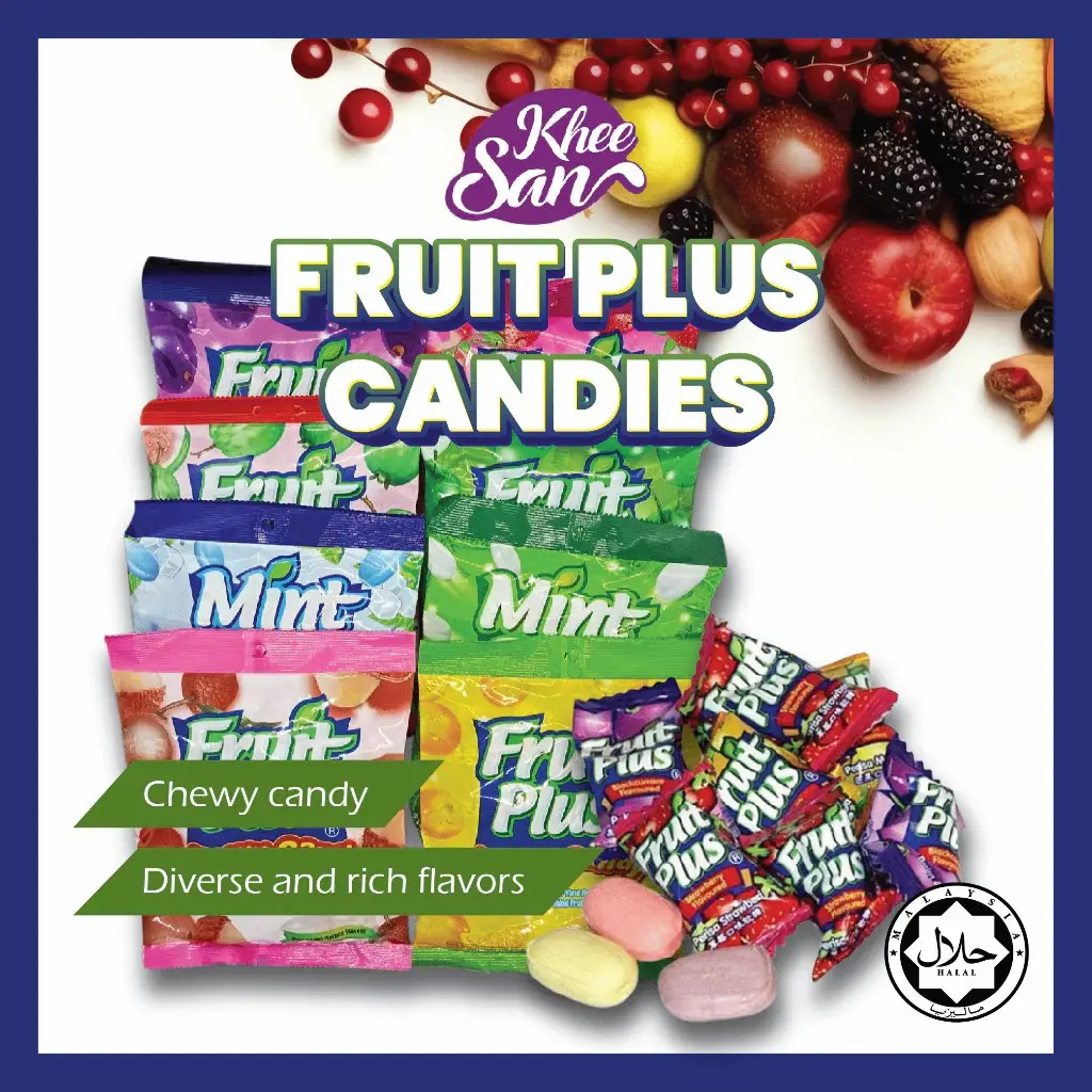 Fruit Plus Chewy Candy Strawberry/Orange/Lychee/Guava/Blackcurrant/Apple 120g