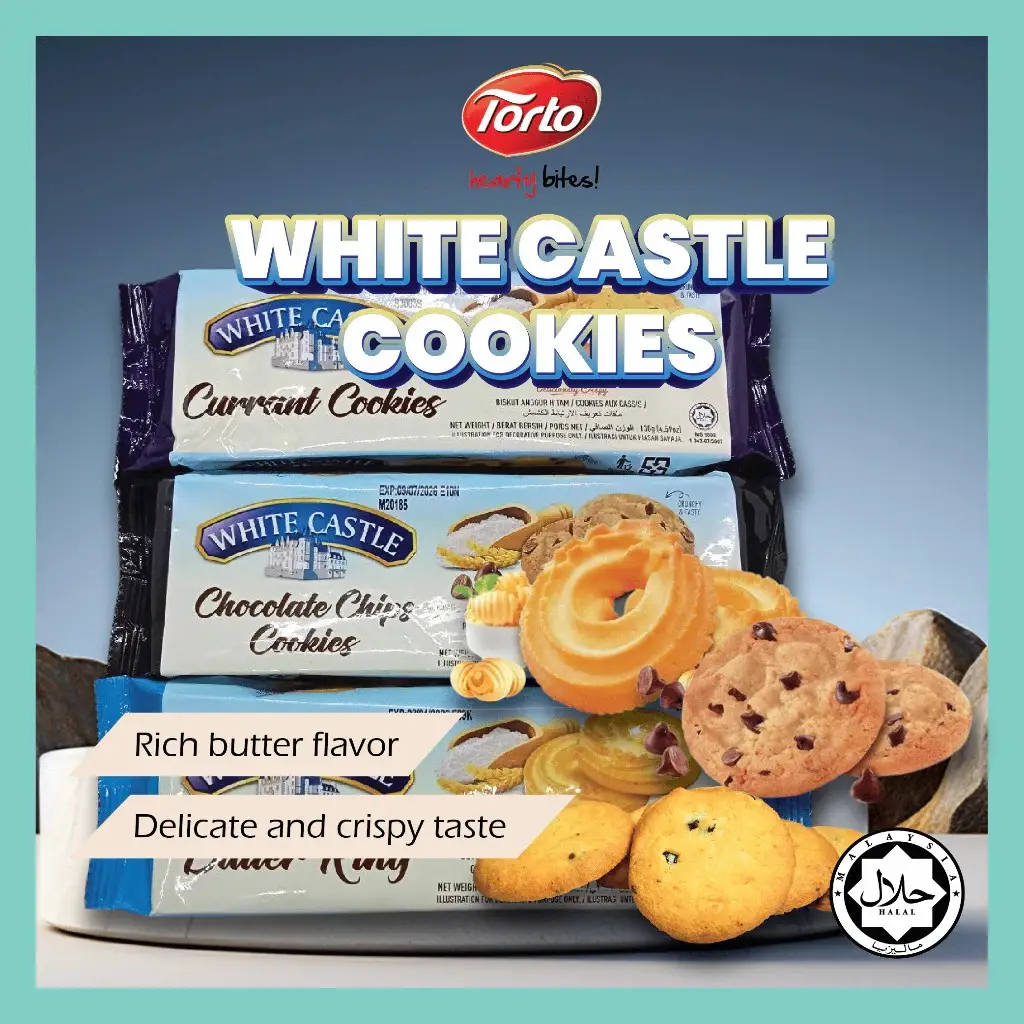 White Castle Butter Ring / Currant Cookies /Chocolate Chips Butter Cookies 130g