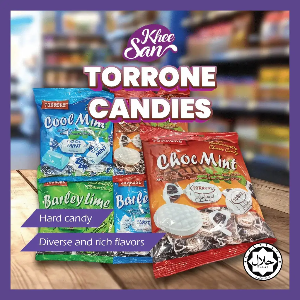 TORRONE ASSORTED CANDY Barley Mint/Barley Lime/Butter Mint/Cool Mint/Choco Mint/Top Orange 120G