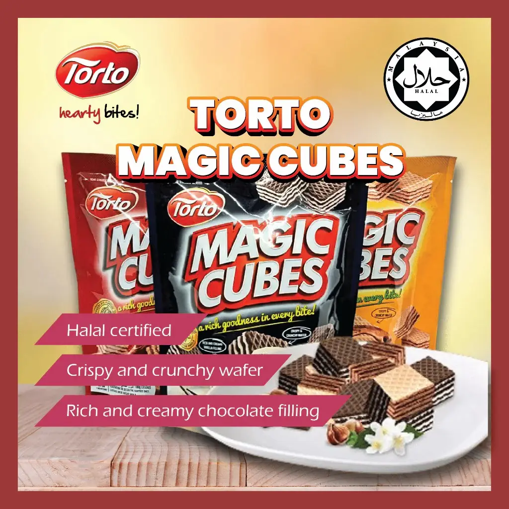 100g Torto Magic Cubes (Chocolate / Hazelnut / Vanilla Flavour) Wafer