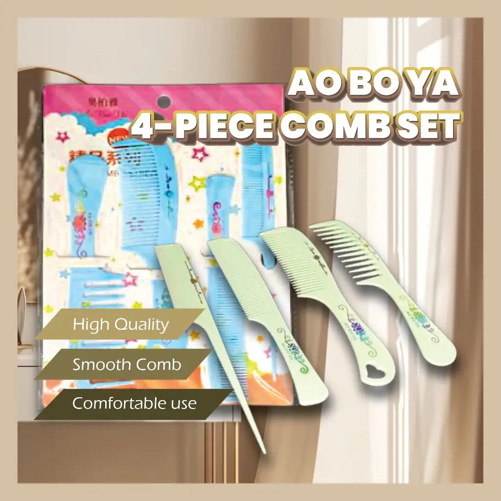 【4 in 1】Colourful Hair Comb Adult Kids Hairbrush Combs Hairdressing Sikat Rambut