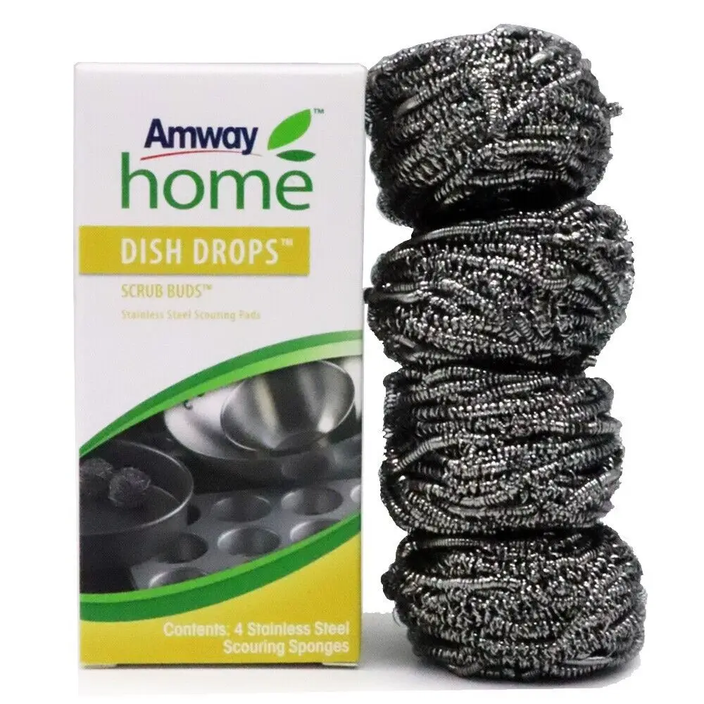 DISH DROPS SCRUB BUDS Stainless Steel Scouring Pads (4 in 1) 