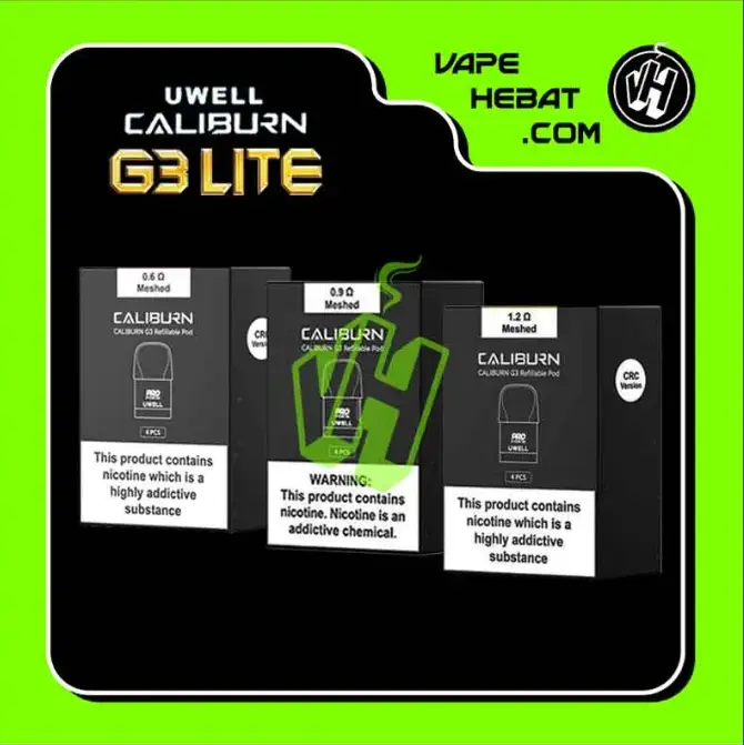 Cartridge - UWELL CALIBURN G3 - 0.6 OHM  0.9 ΟΗHM  1.2 ОНМ